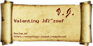 Valentiny József névjegykártya